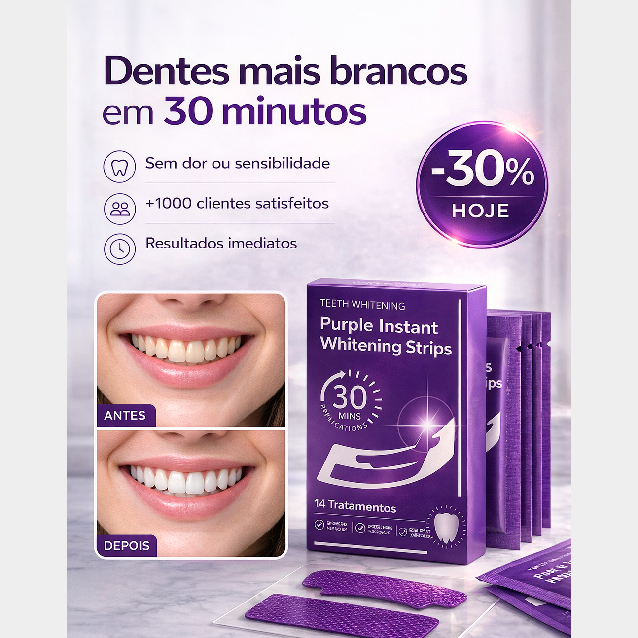 Tiras Branqueadoras Instantaneas RoyalSmile™
